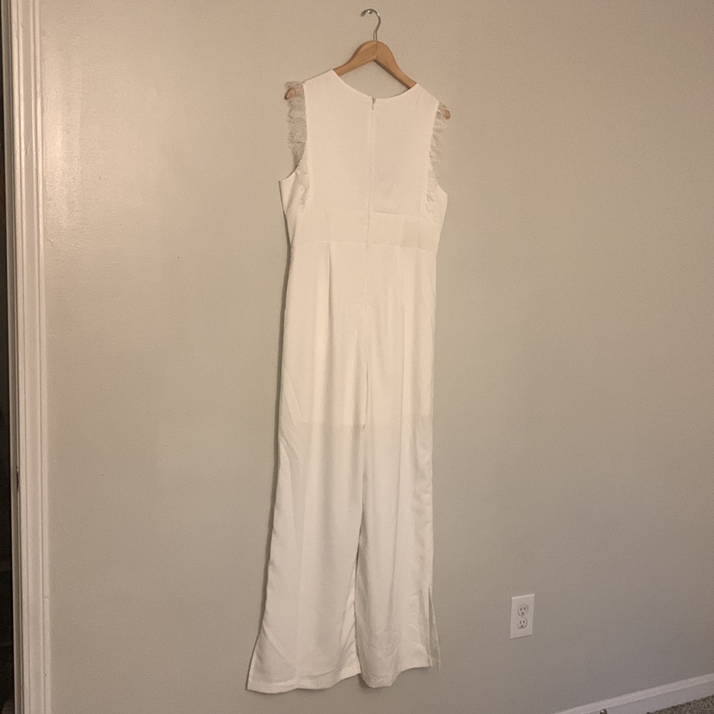 White Lacy Jumpsuit - Picture 2 of 3